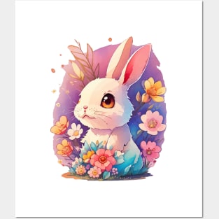 Beautiful Colorful Rabbit Posters and Art
